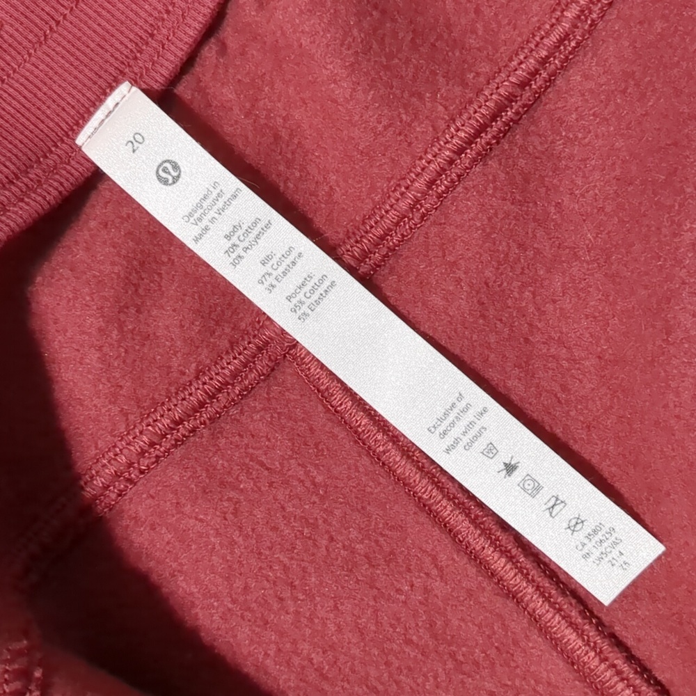 Lululemon Scuba High Rose Wine Red Jogger  Size 20 - Picture 10 of 10